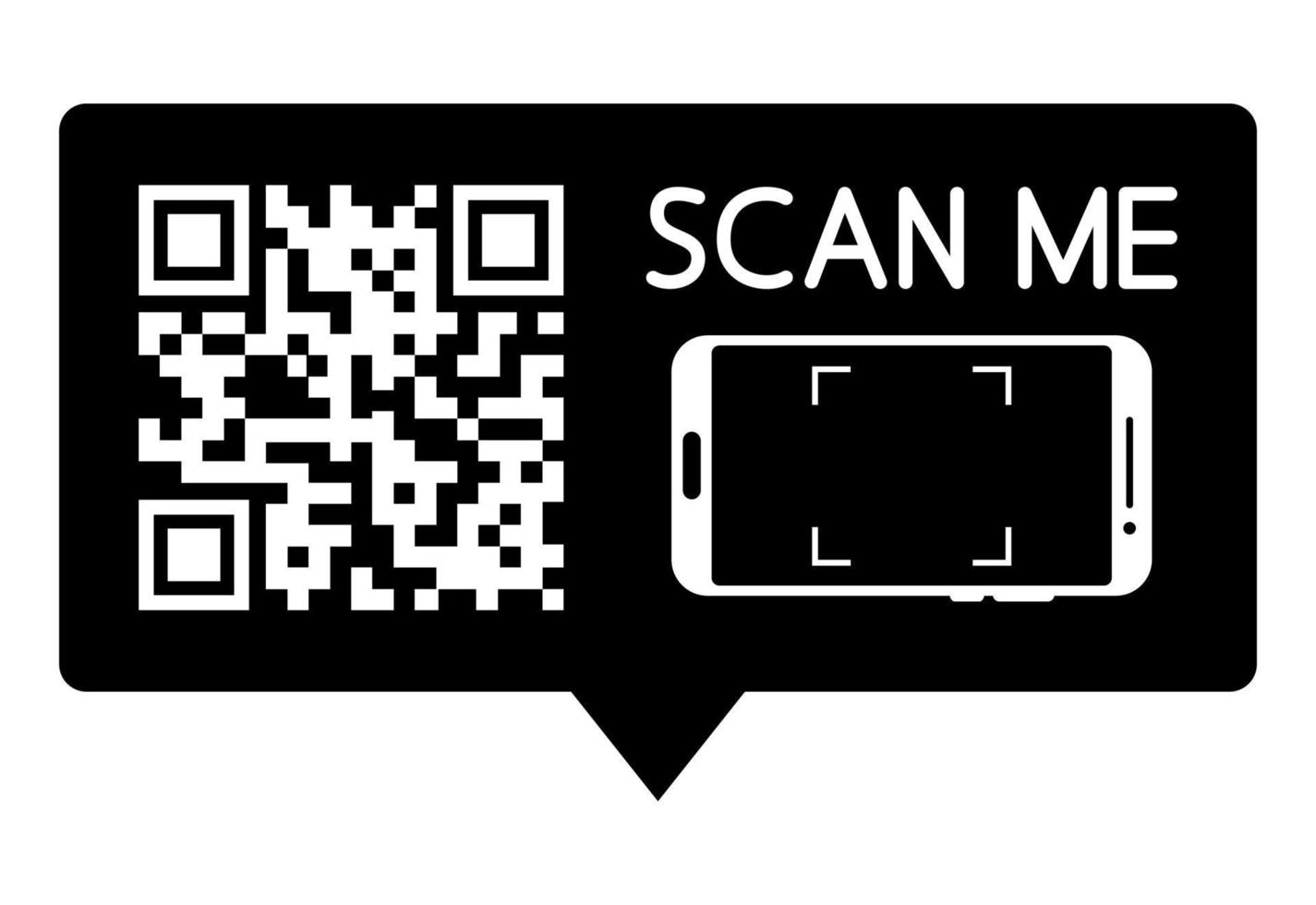 plantilla escaneame el codigo qr para smartphone. código qr para aplicación móvil, pago y teléfono. visor, cuadrícula, enfoque, botón. vector