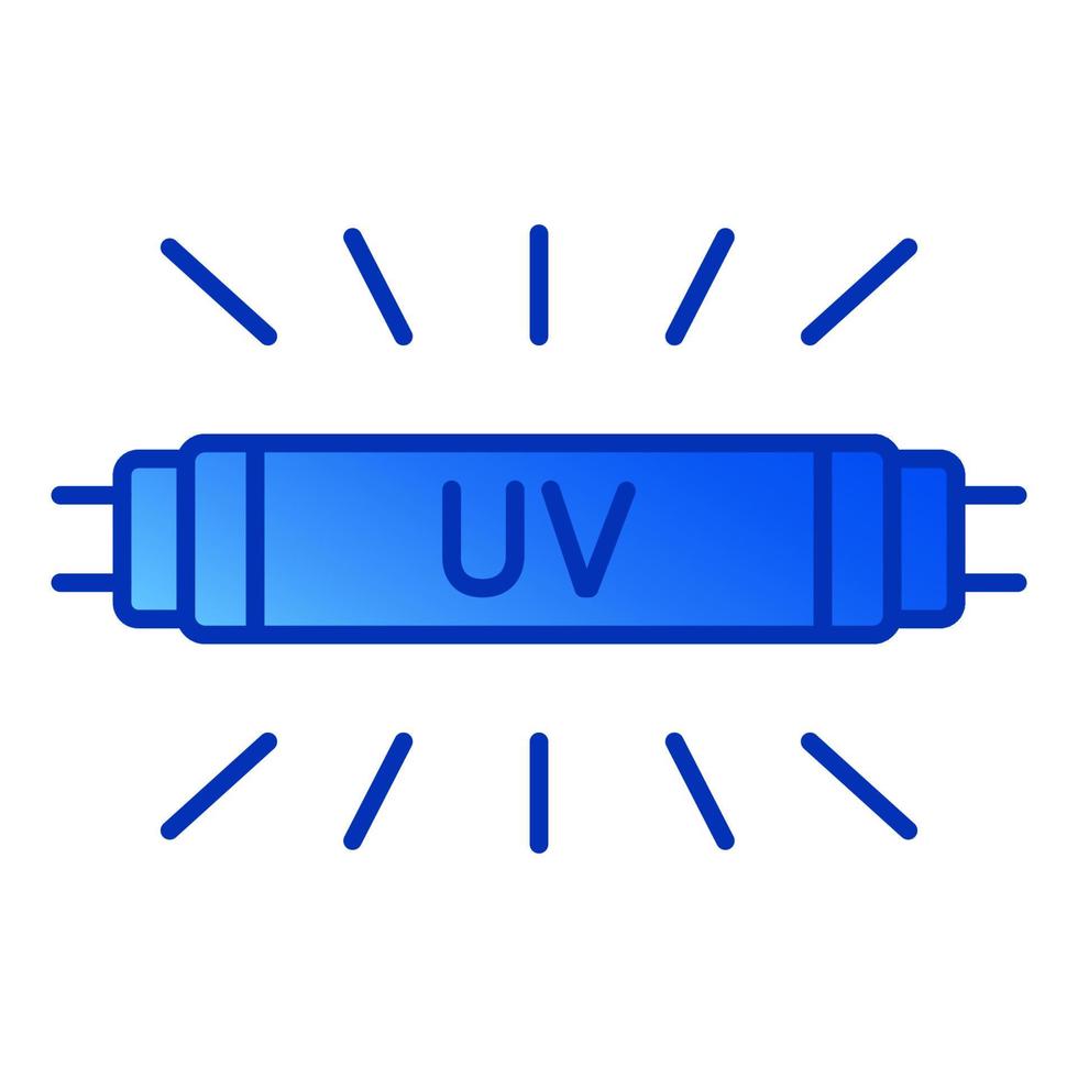 Bactericidal UV lamp. Medical antimicrobial device for home, clinic, hospital. Ultraviolet light disinfection lamp. Ultraviolet germicidal irradiation. UV light vector