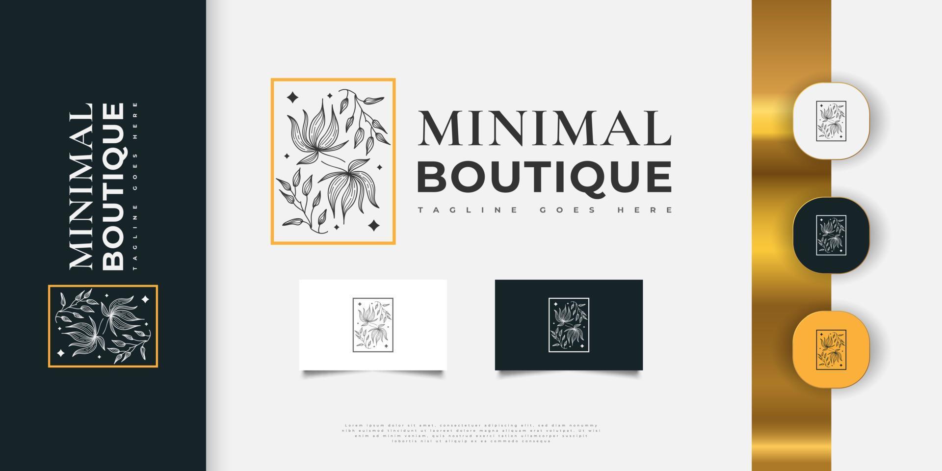 Elegant and Minimalist Floral Logo Design with Line Style for Beauty, Jewelry, Fashion and Spa Industries vector