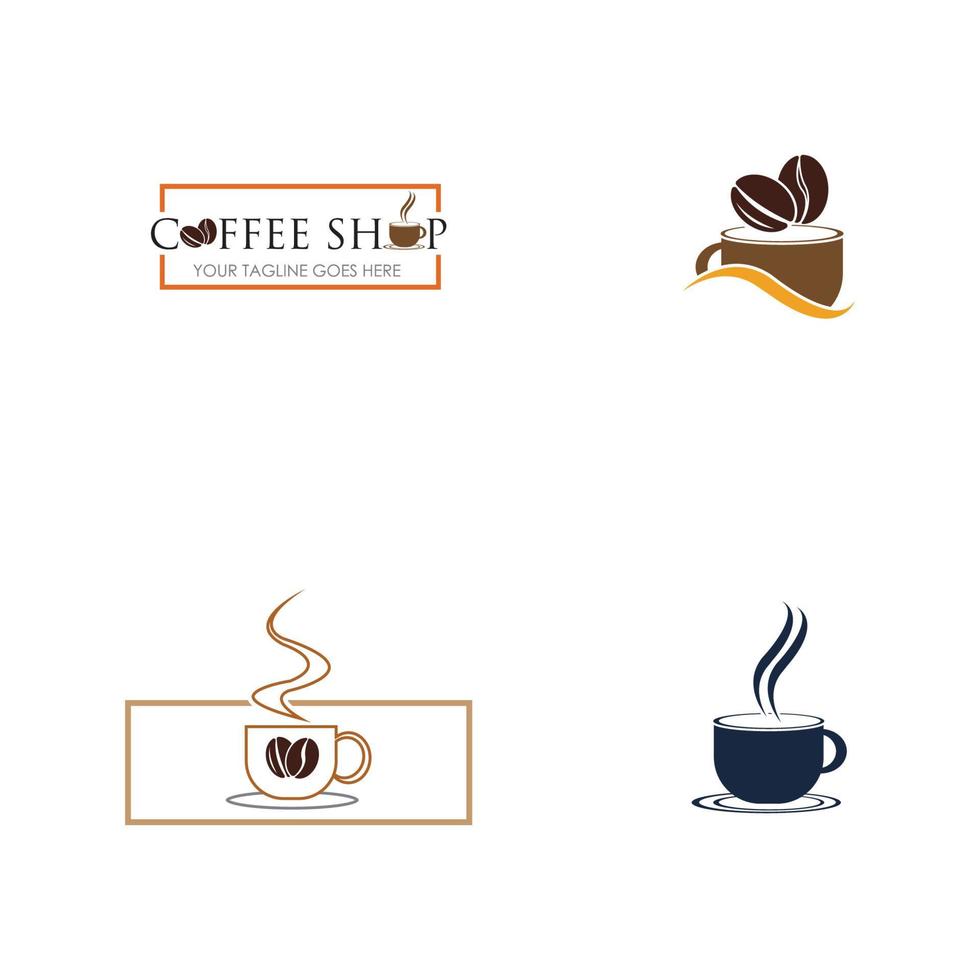 Ilustración de vector de diseño de plantilla de icono de logotipo de cafetería