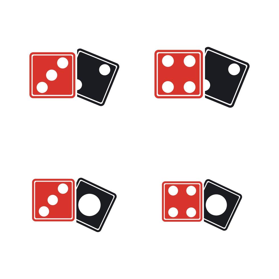 icono de signo de dados. símbolo del juego de casino. icono de dados planos. botón redondo con vector de icono de juego plano