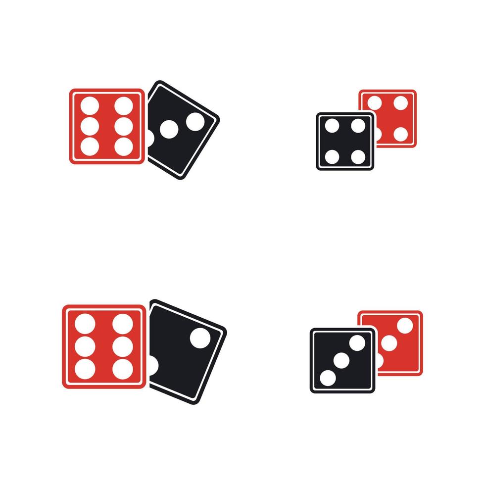 icono de signo de dados. símbolo del juego de casino. icono de dados planos. botón redondo con vector de icono de juego plano