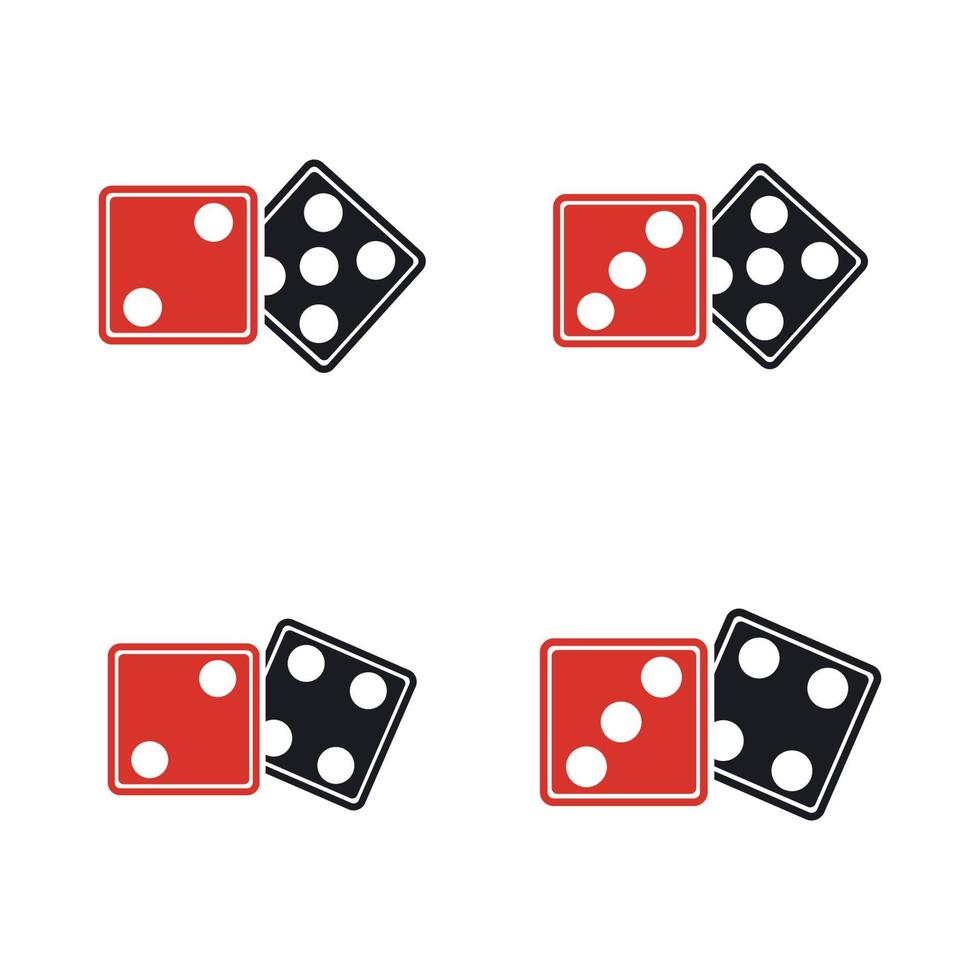 icono de signo de dados. símbolo del juego de casino. icono de dados planos. botón redondo con vector de icono de juego plano