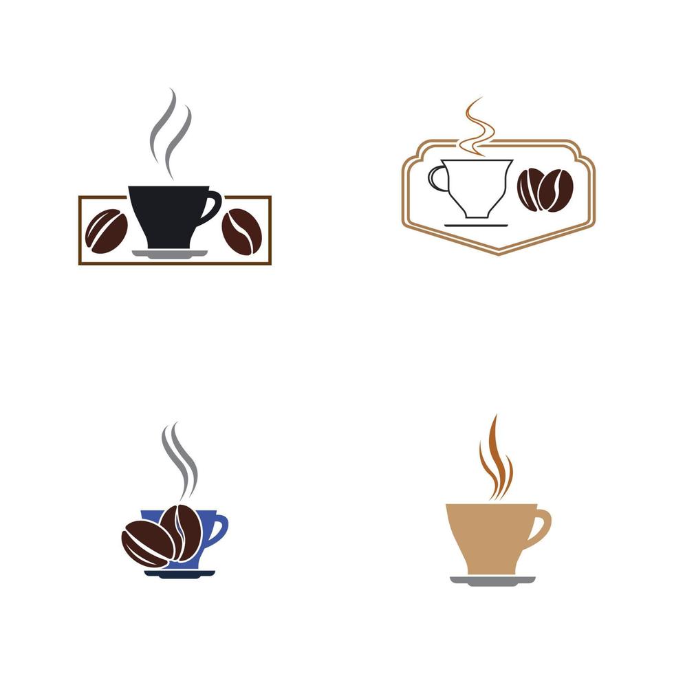 Ilustración de vector de diseño de plantilla de icono de logotipo de cafetería