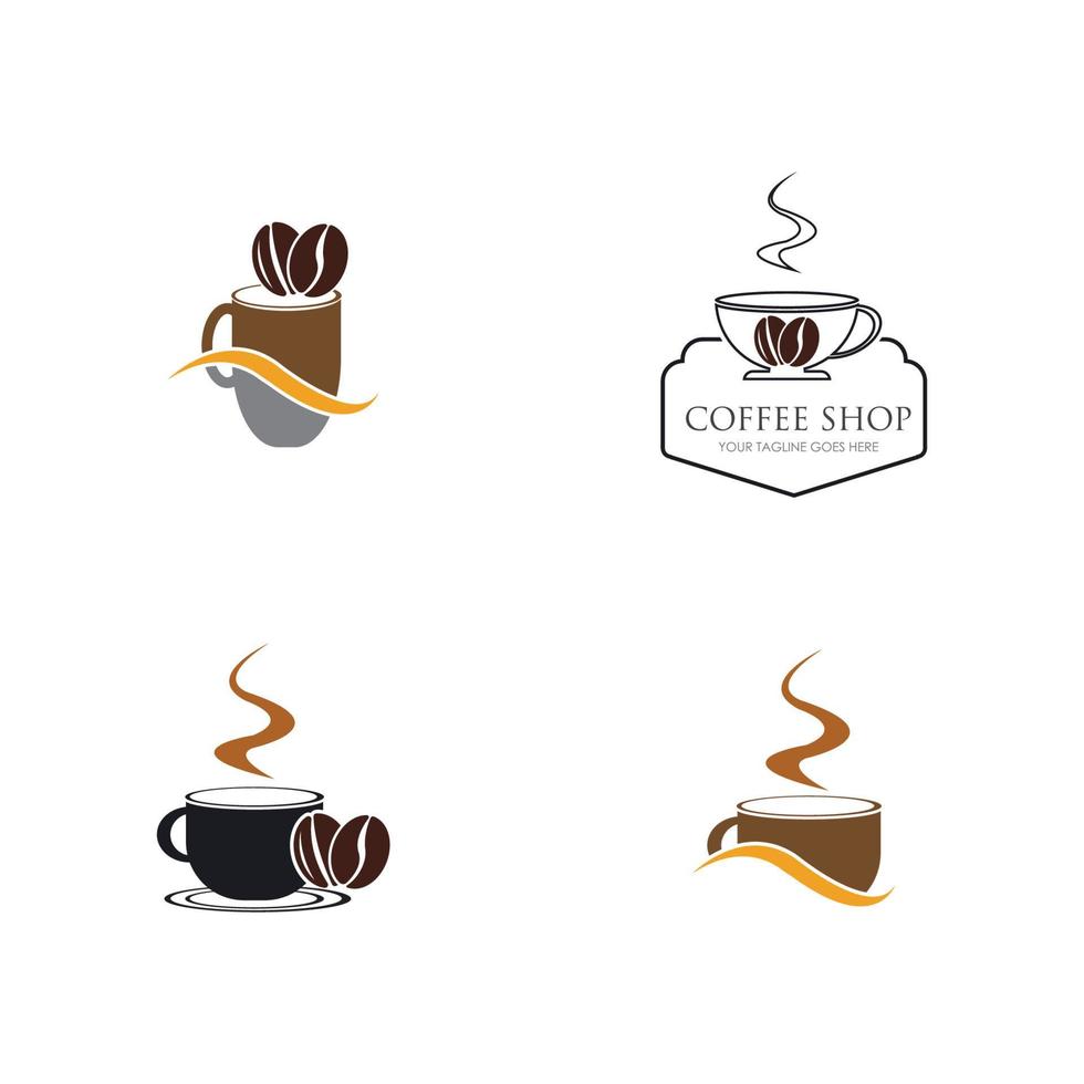 Ilustración de vector de diseño de plantilla de icono de logotipo de cafetería