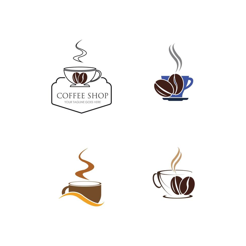 Ilustración de vector de diseño de plantilla de icono de logotipo de cafetería