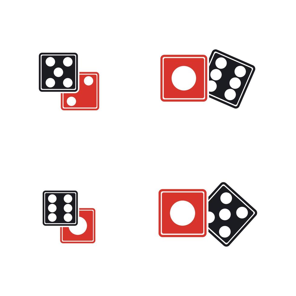 icono de signo de dados. símbolo del juego de casino. icono de dados planos. botón redondo con vector de icono de juego plano