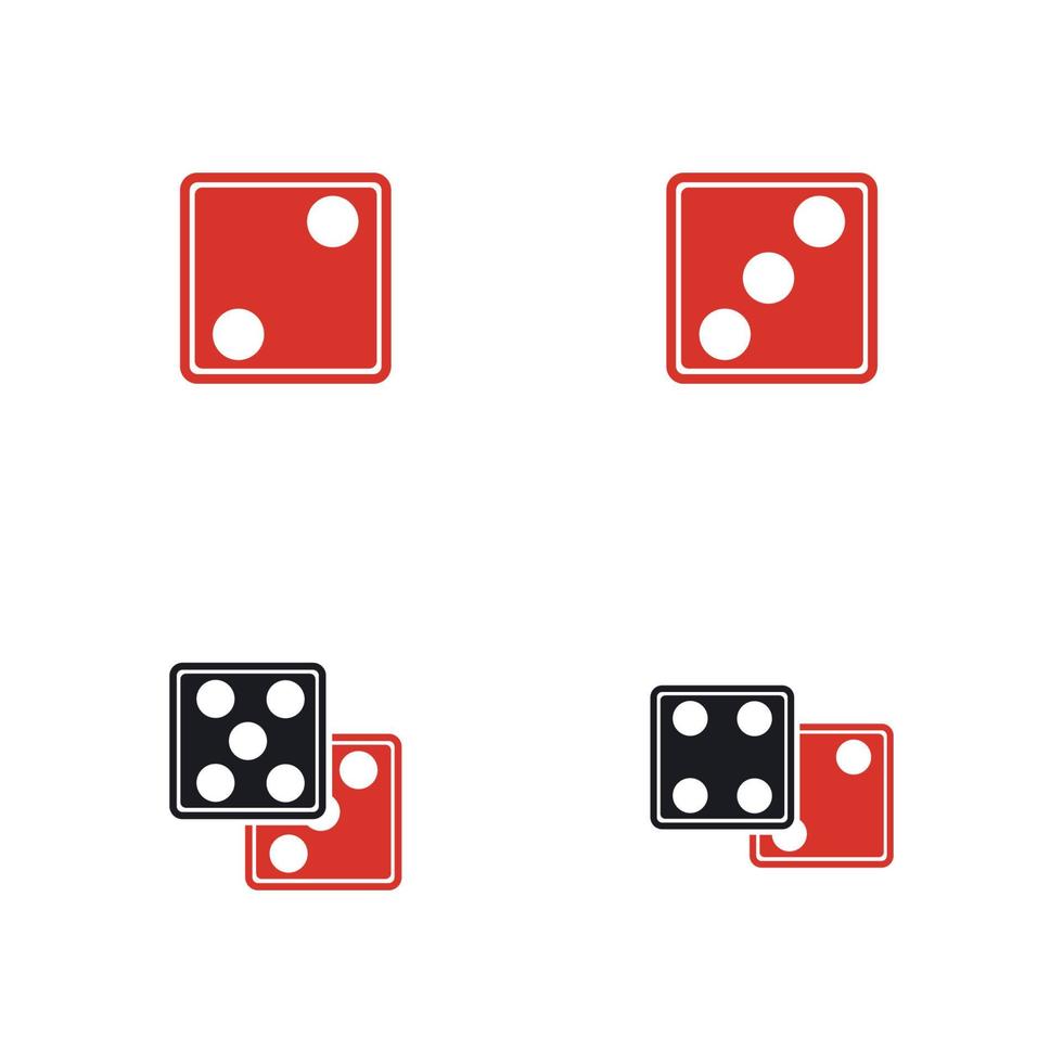 icono de signo de dados. símbolo del juego de casino. icono de dados planos. botón redondo con vector de icono de juego plano