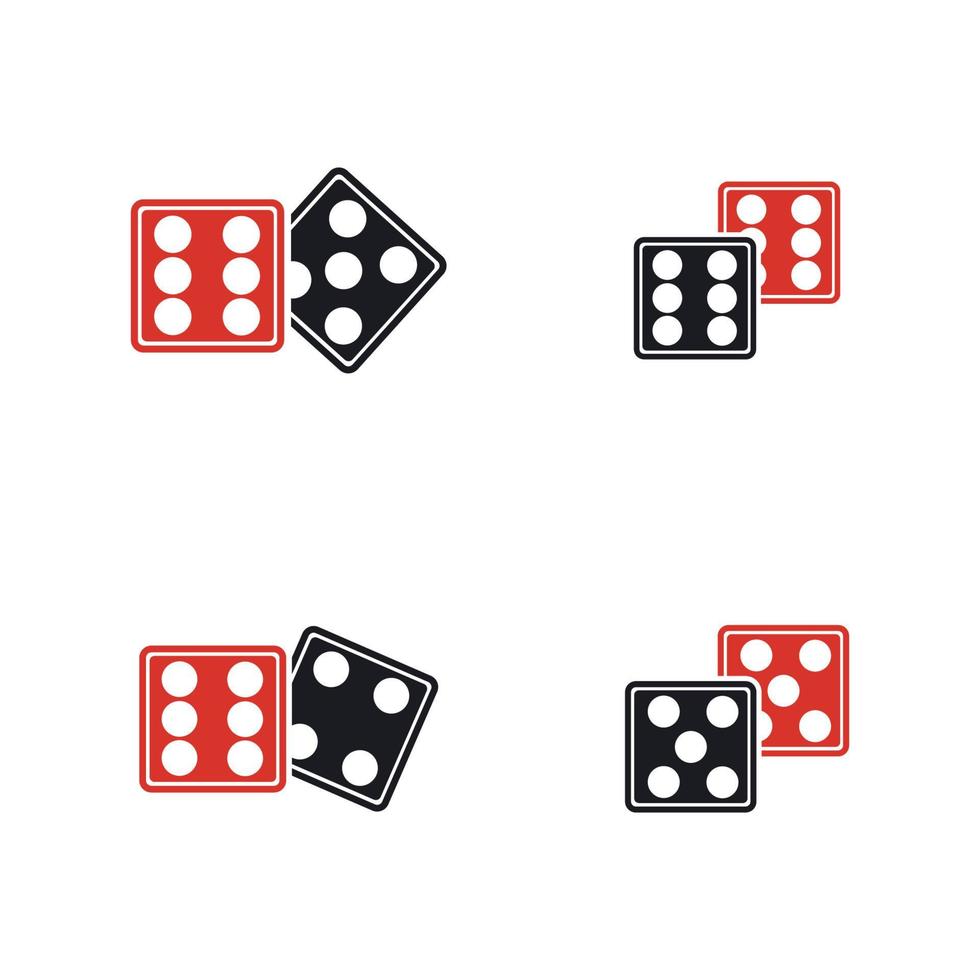 icono de signo de dados. símbolo del juego de casino. icono de dados planos. botón redondo con vector de icono de juego plano