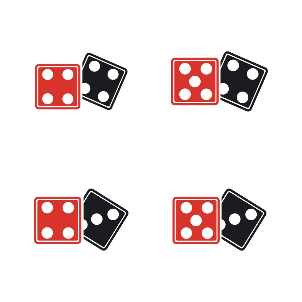 icono de signo de dados. símbolo del juego de casino. icono de dados planos. botón redondo con vector de icono de juego plano