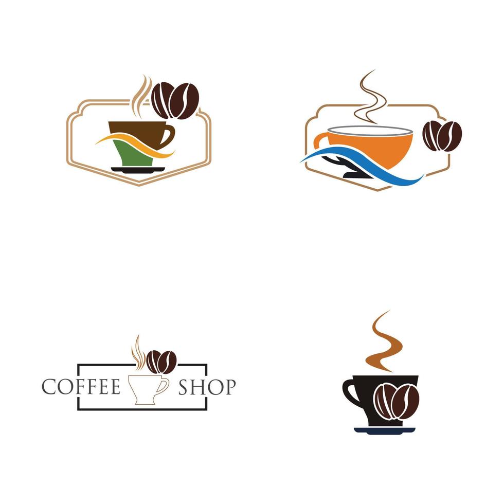 Coffee Shop Logo Icon Template Design Vector Illustration