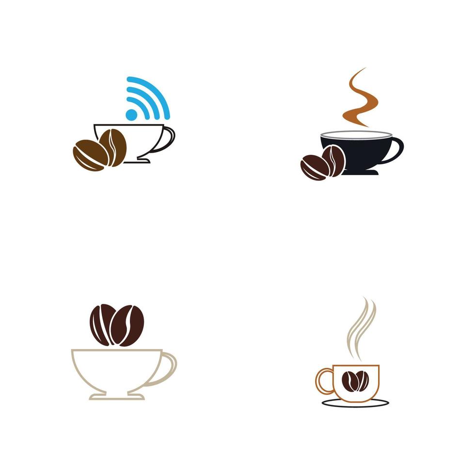 Ilustración de vector de diseño de plantilla de icono de logotipo de cafetería