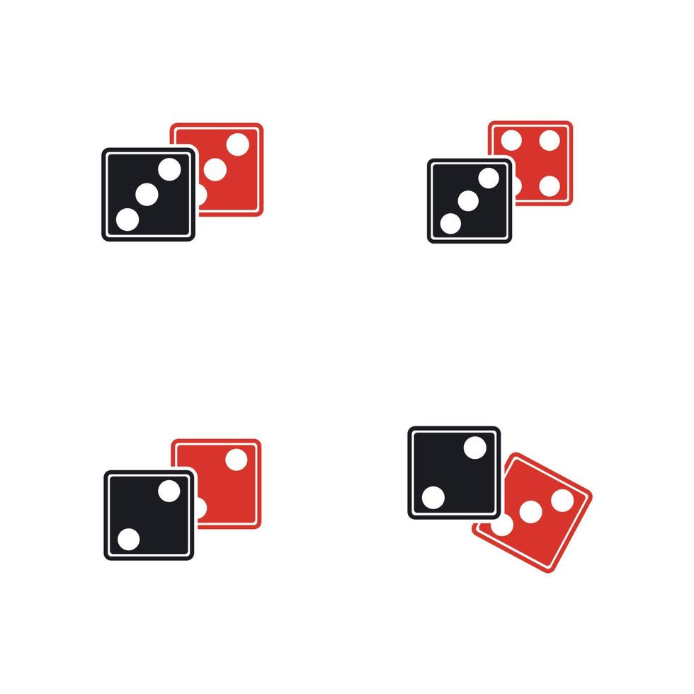 icono de signo de dados. símbolo del juego de casino. icono de dados planos. botón redondo con vector de icono de juego plano