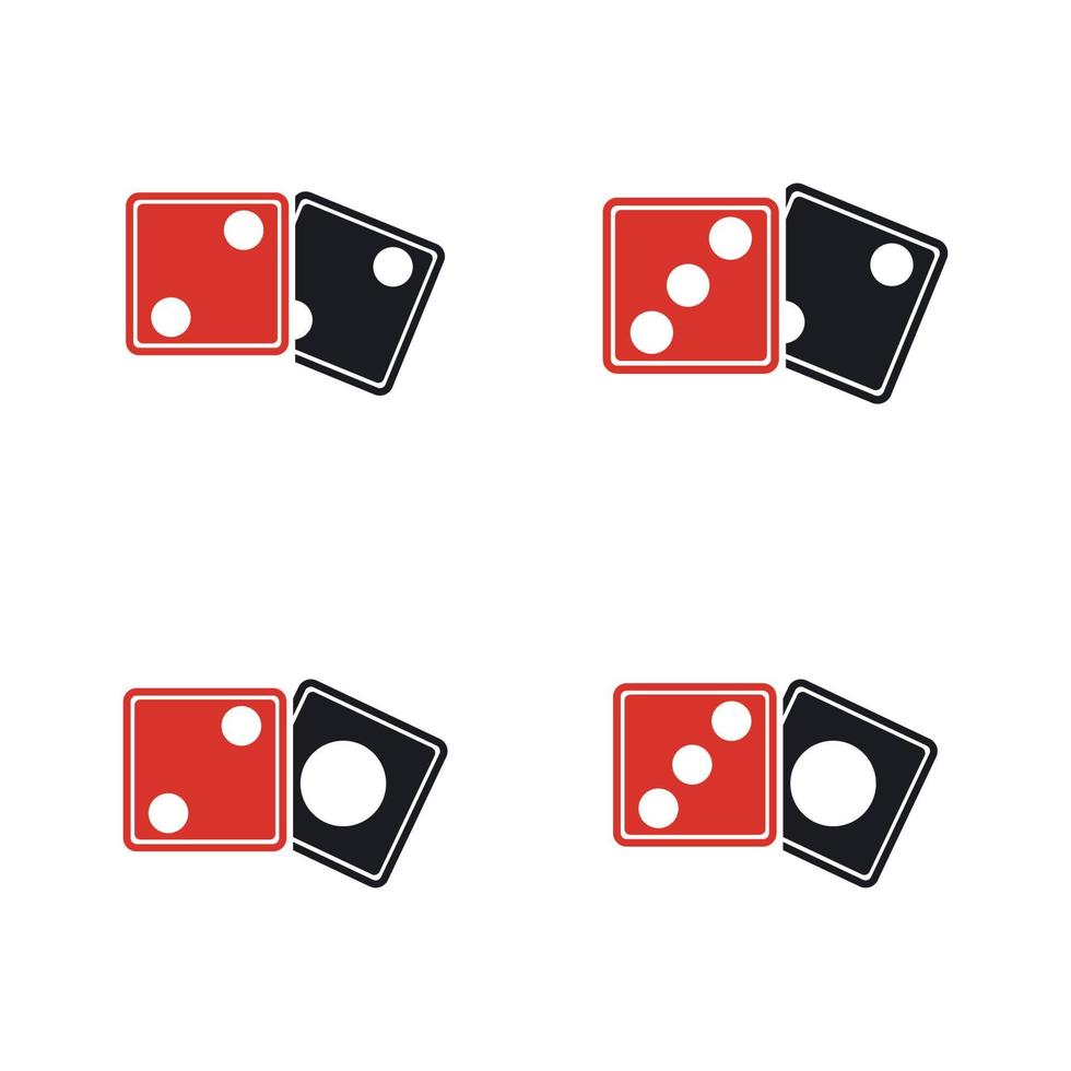 icono de signo de dados. símbolo del juego de casino. icono de dados planos. botón redondo con vector de icono de juego plano