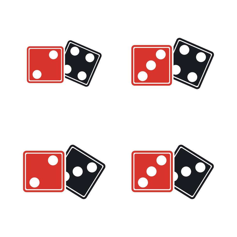 icono de signo de dados. símbolo del juego de casino. icono de dados planos. botón redondo con vector de icono de juego plano