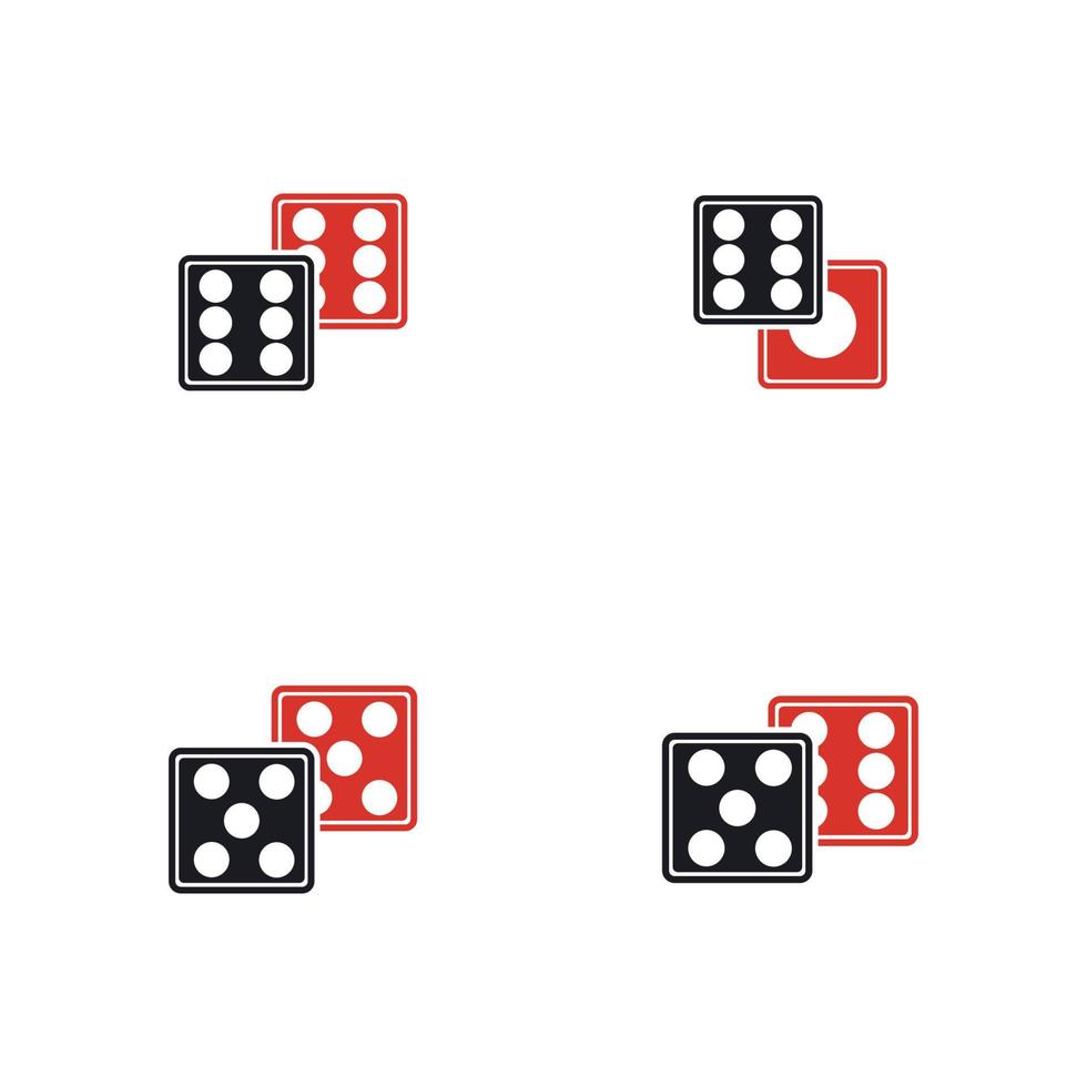 icono de signo de dados. símbolo del juego de casino. icono de dados planos. botón redondo con vector de icono de juego plano