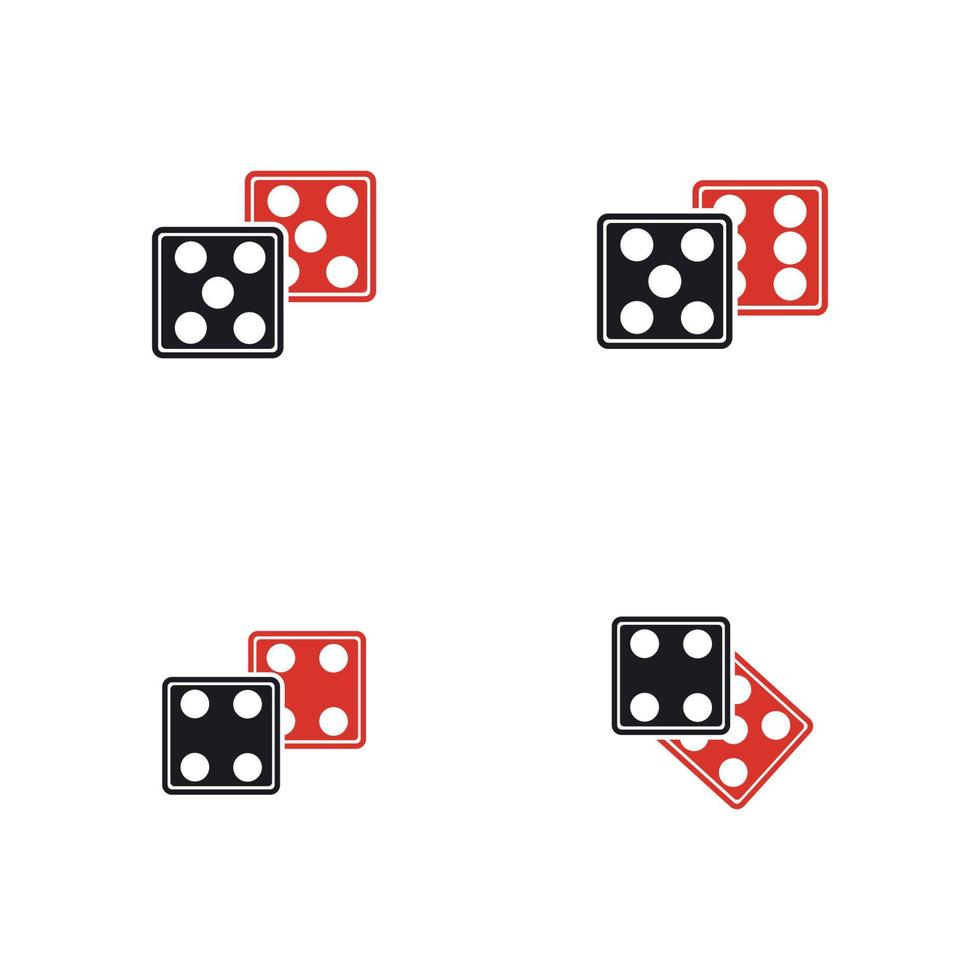 icono de signo de dados. símbolo del juego de casino. icono de dados planos. botón redondo con vector de icono de juego plano