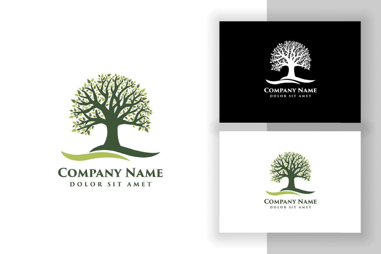 oak tree vector illustration logo design template. Abstract vibrant tree logo designs