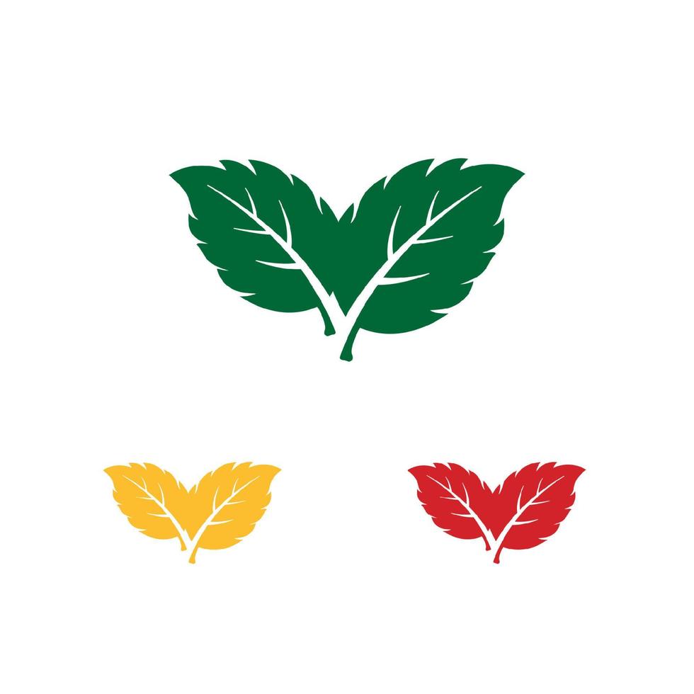icono de vector de elemento de hoja de menta. diseño de símbolo de vector de hojas de menta verde