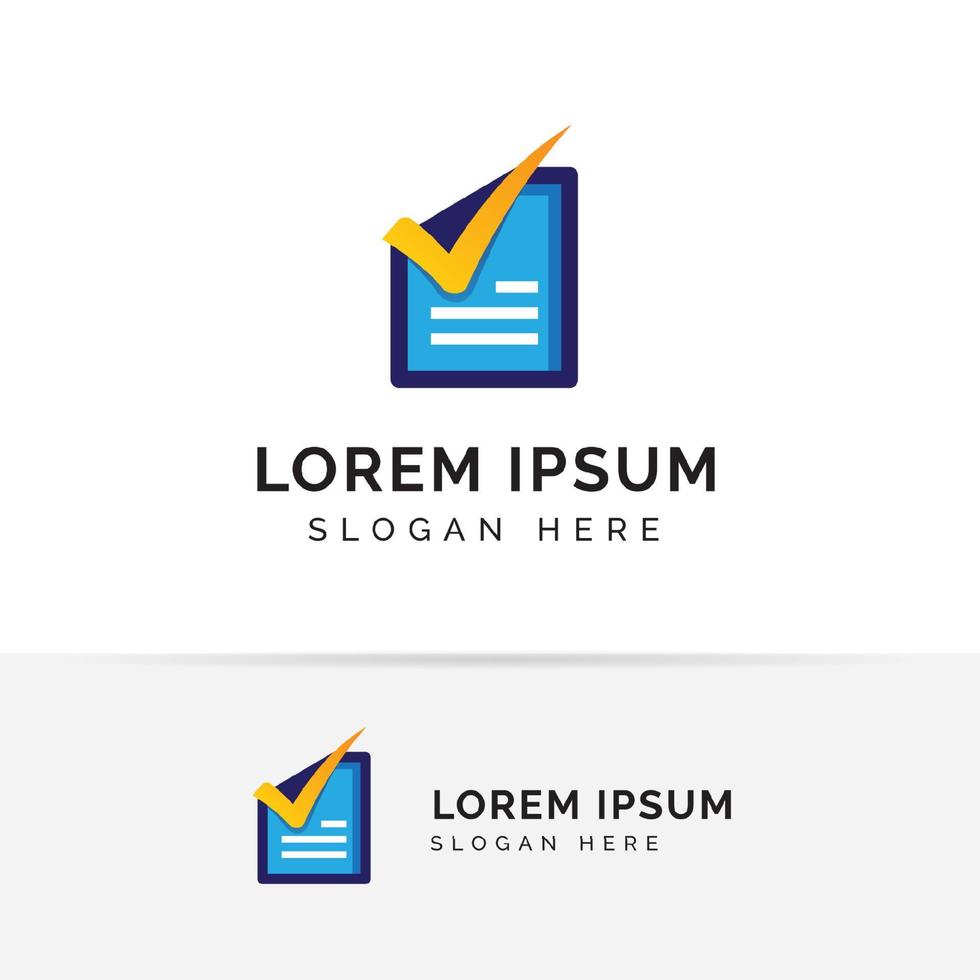 Check Document Logo Template Design. doc check icon symbol designs vector