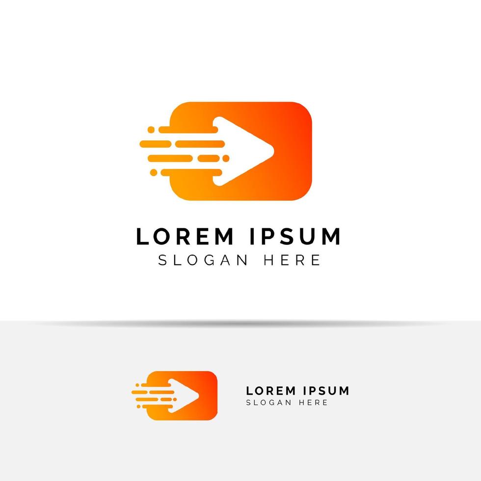 fast play media logo design template. play icon symbol design vector