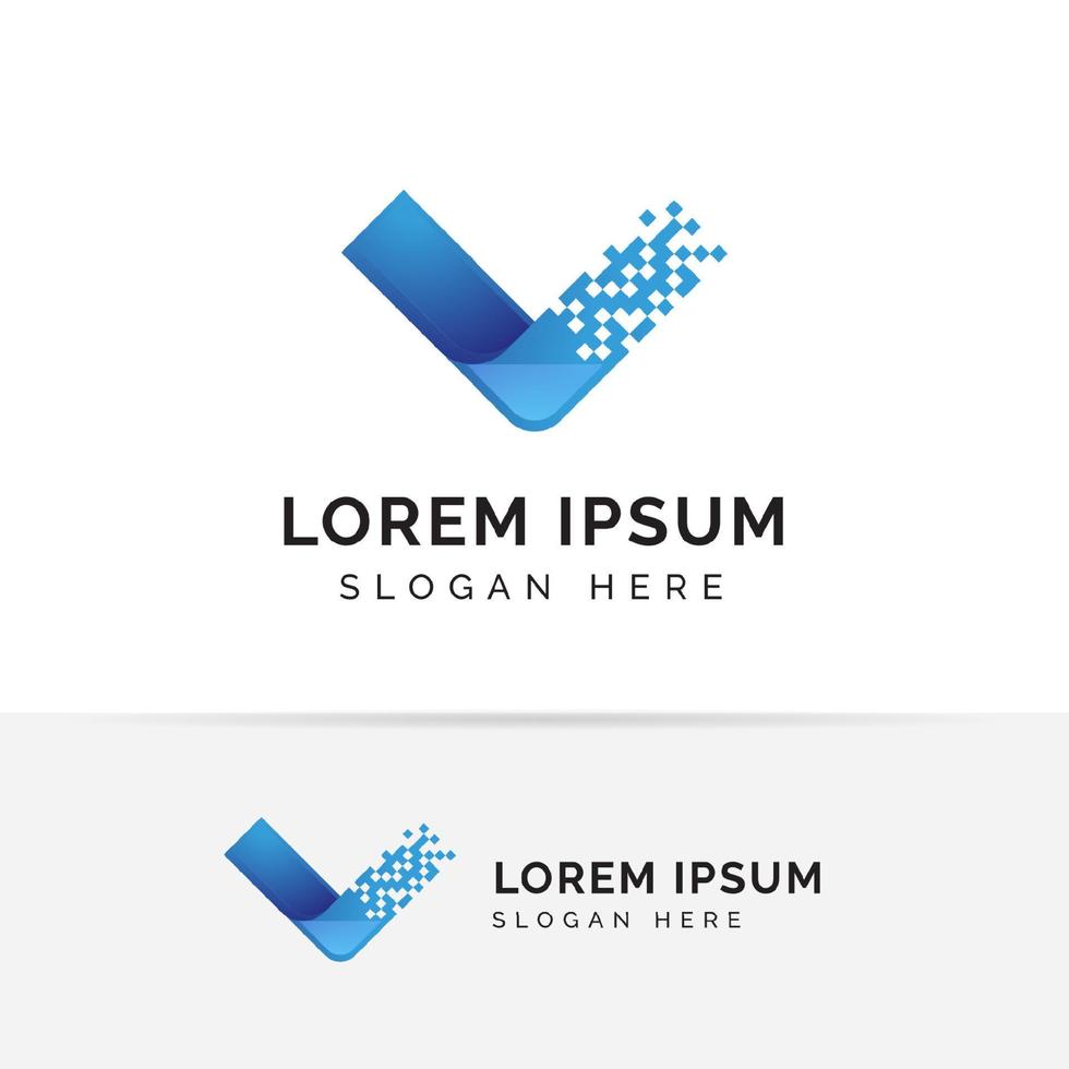 letter v logo template in modern style design vector