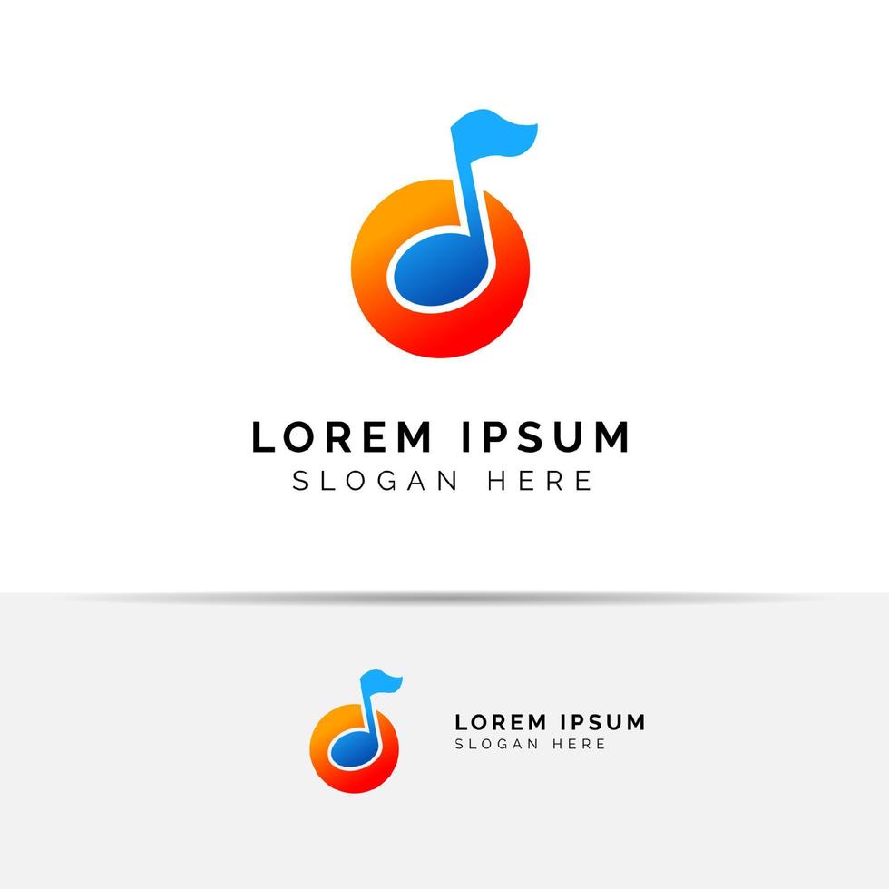 diseño de logotipo de música plana. diseño de símbolo de icono de nota musical vector