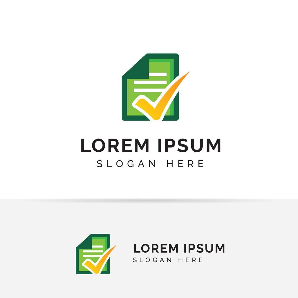 Check Document Logo Template Design. doc check icon symbol designs vector