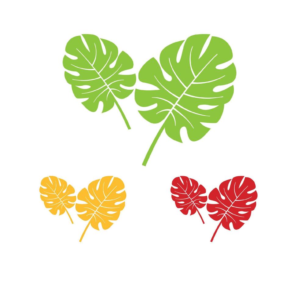 monstera leaf vector element icon. monstera leaves vector decoration design