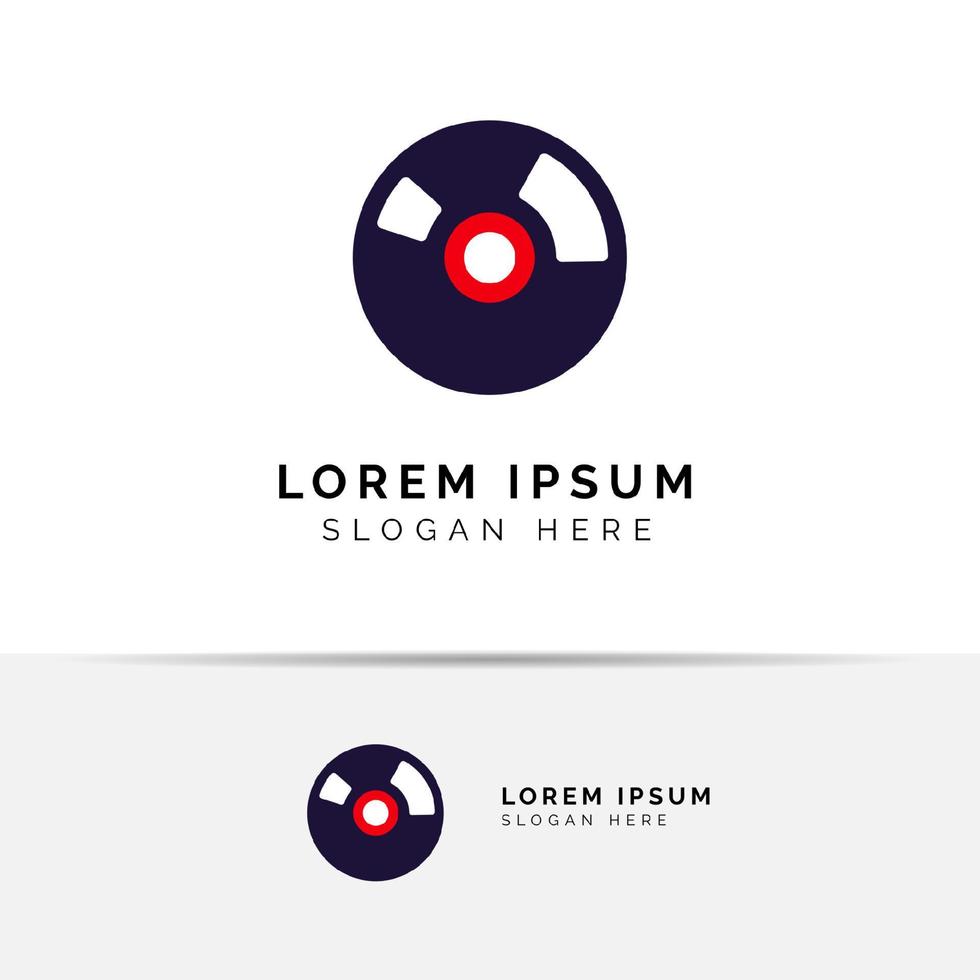 vinyl disc vector icon symbol design. vinyl music logo design template