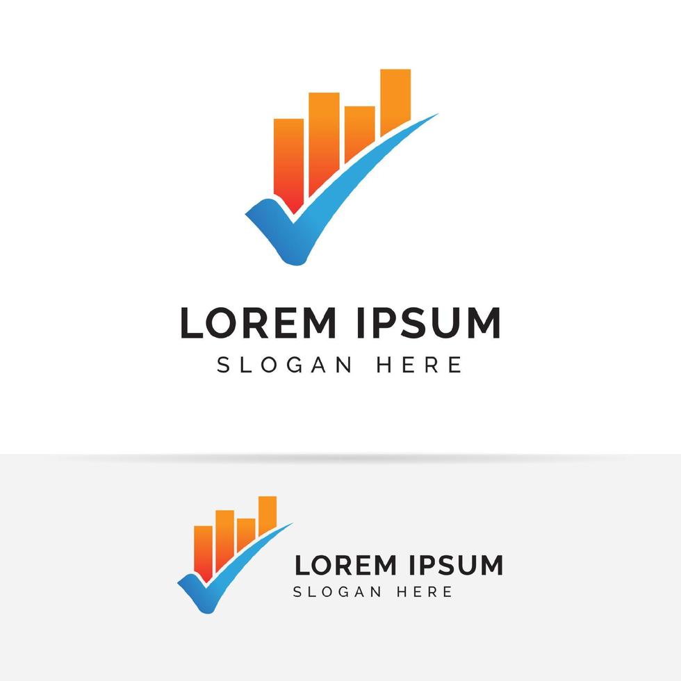 financial business logo template. business check icon illustration design vector