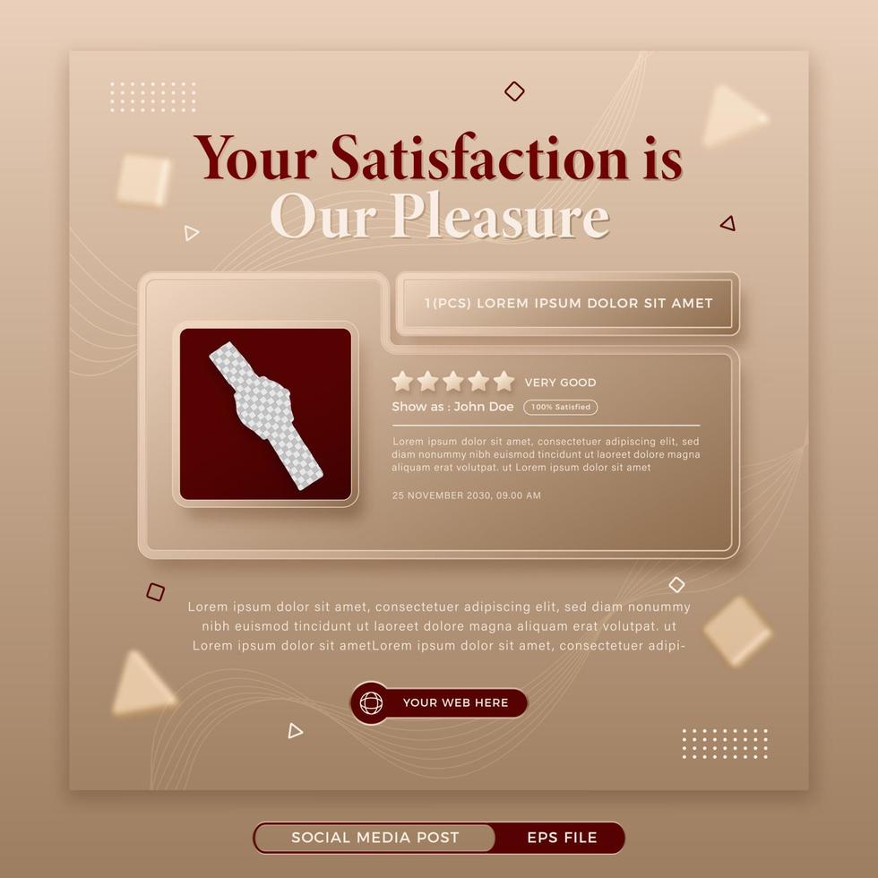 Concept of customer feedback testimonial for social media template vector