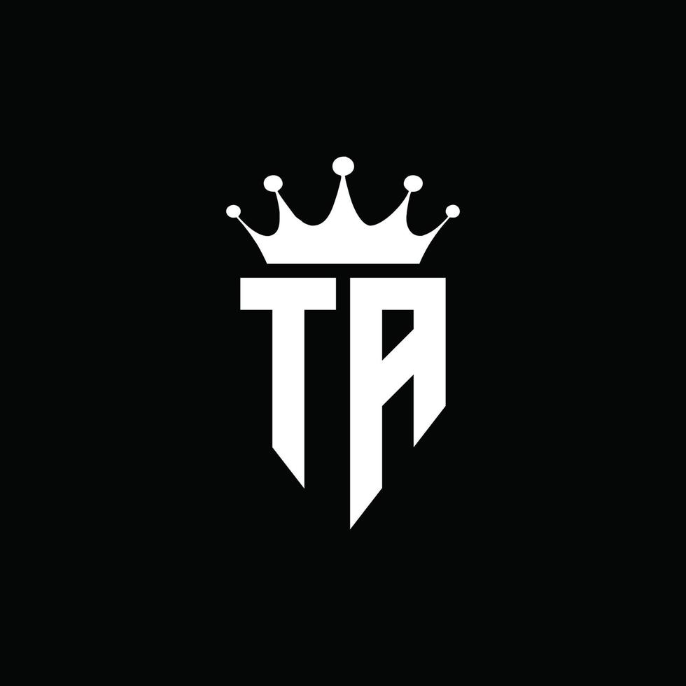 TA logo monogram emblem style with crown shape design template vector