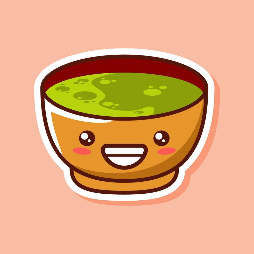 linda pegatina de matcha vector