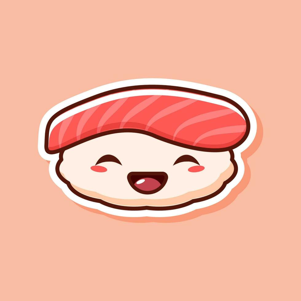 Cute sushi sticker vector
