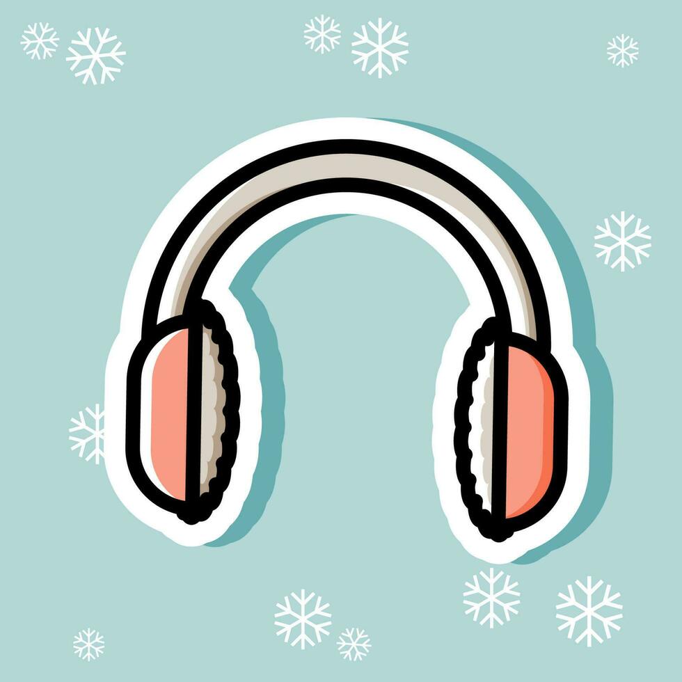 Bobble winter sticker vector