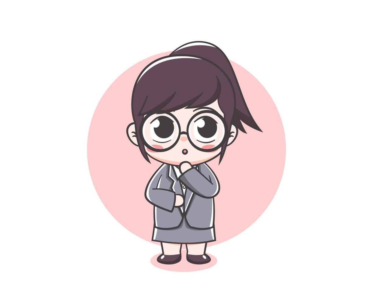 Cute teacher girl cartoon character vector