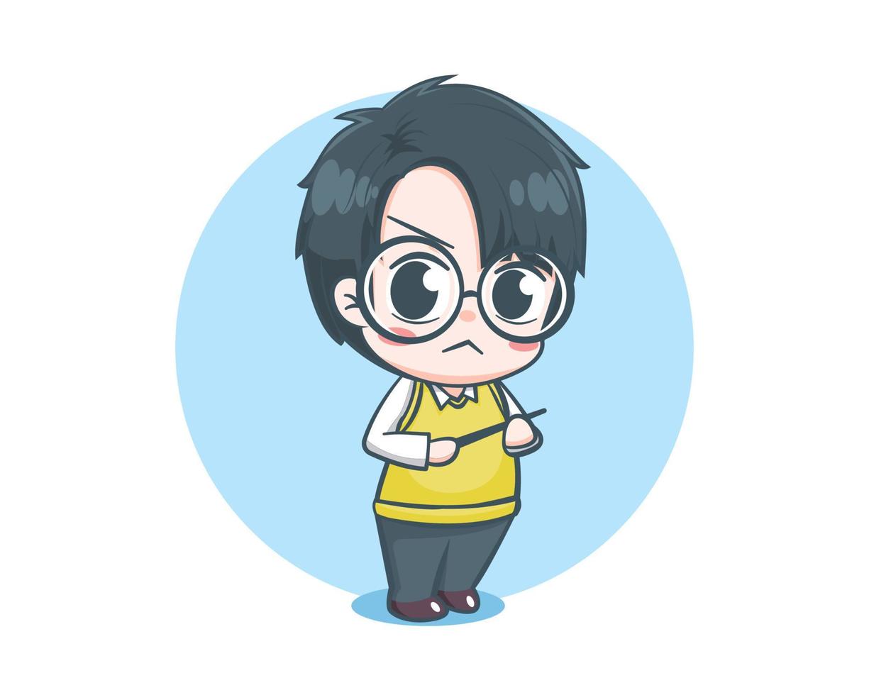 Cute teacher cartoon character vector
