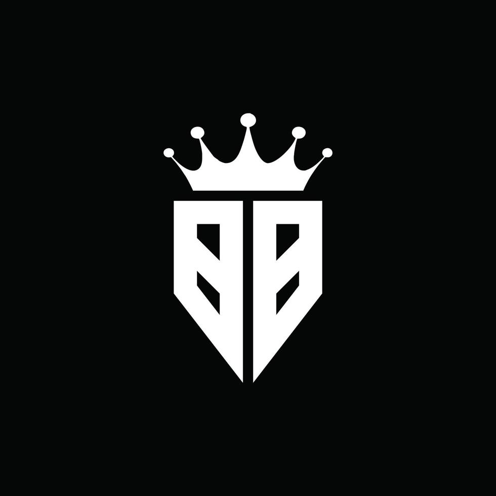 BB logo monogram emblem style with crown shape design template vector