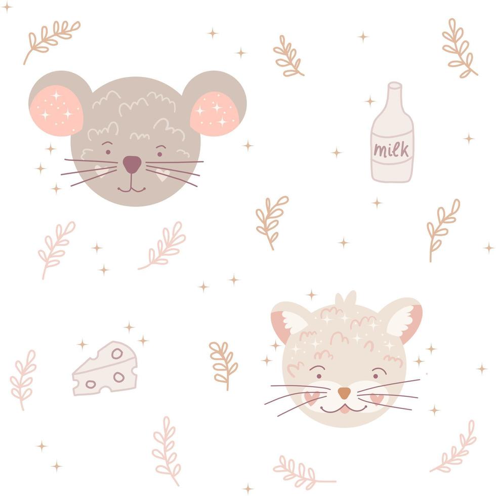 Boho animals head vector