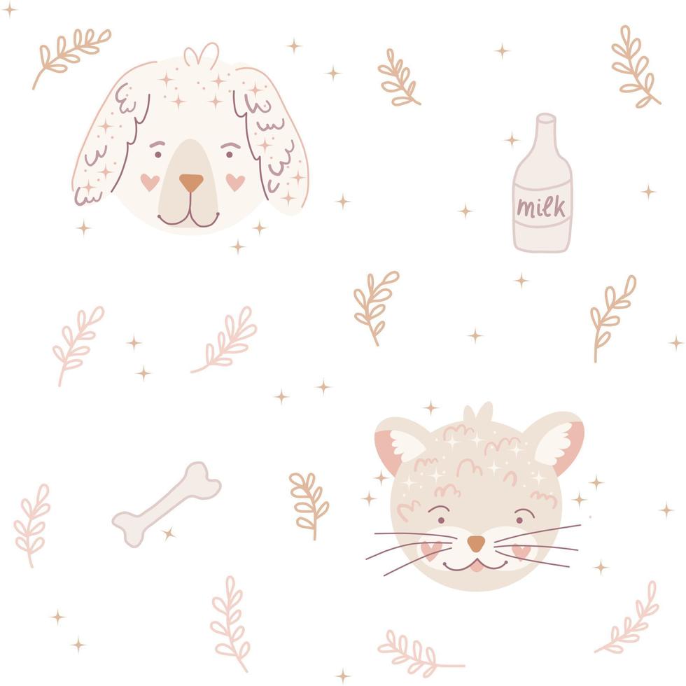 Boho animals head vector