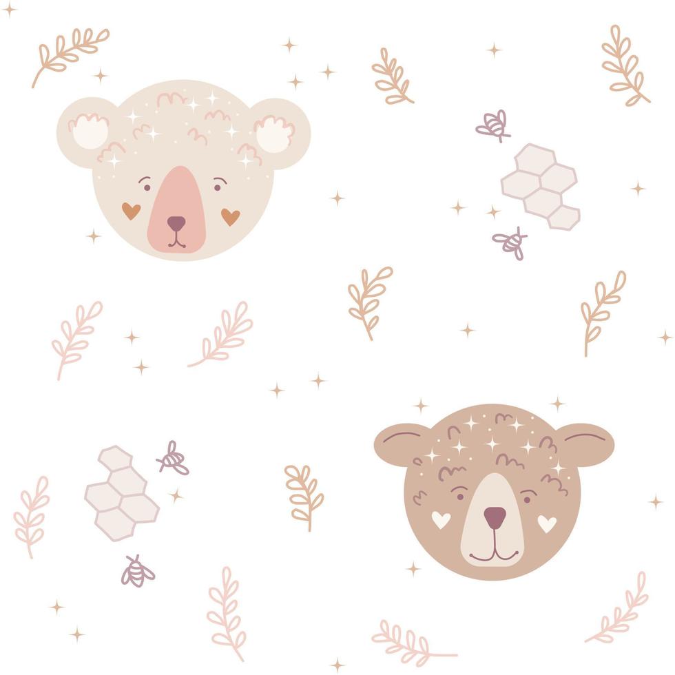 Boho animals head vector