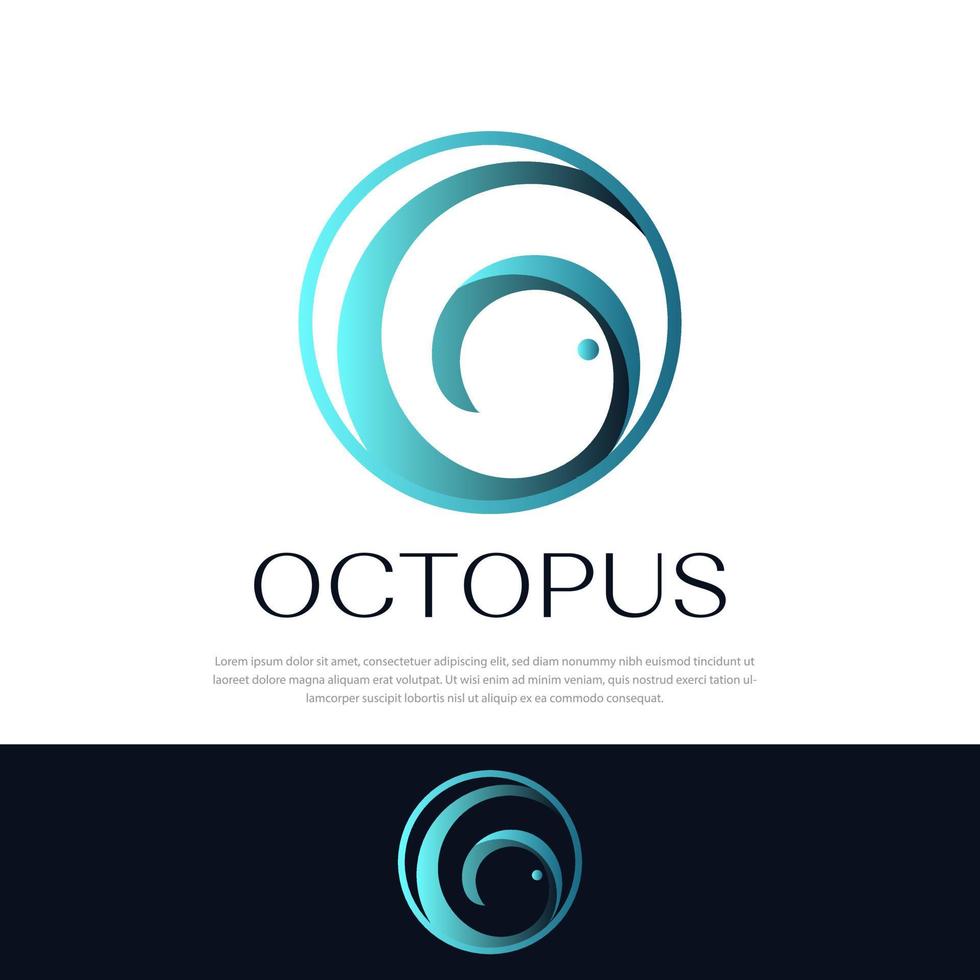 Octopus logo premium design template vector