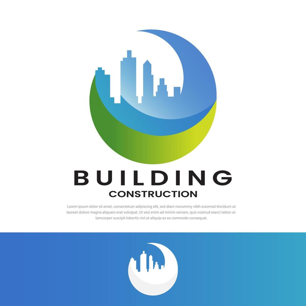 Modern city building logo vector illustration