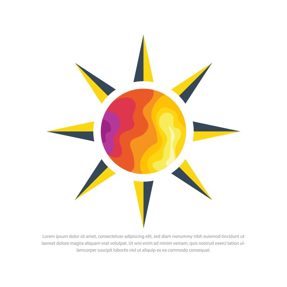 Sun logo icon vector illustration geometric abstract triangle graphic summer sun triangle background pattern label design template sun logo icon vector