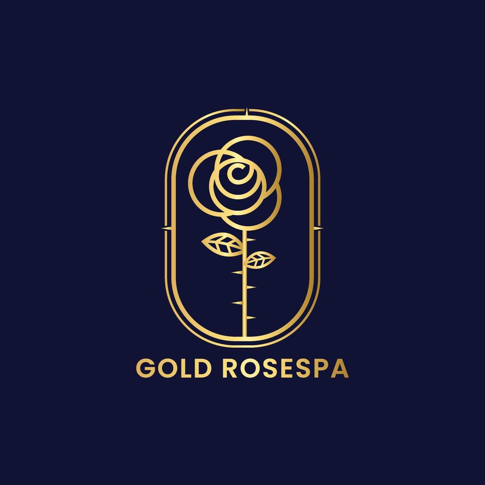 logotipo de arte de línea rosa. Spa de belleza floral de lujo, moda, cuidado de la piel, cosmética, productos naturales y salón. fondo laboral de lujo vector