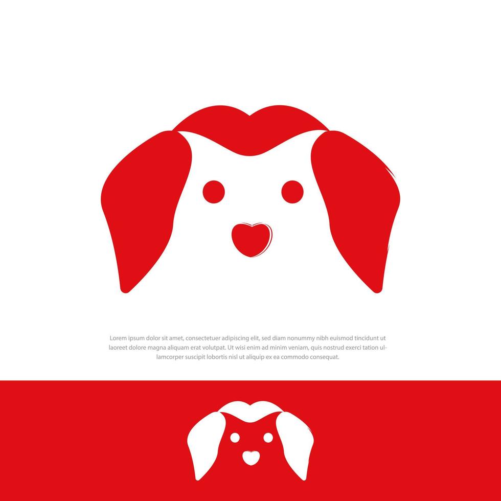 Love nosed puppy logo human best friend illustration vector