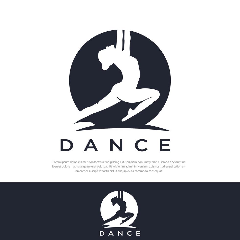 Dance logo vector design symbol