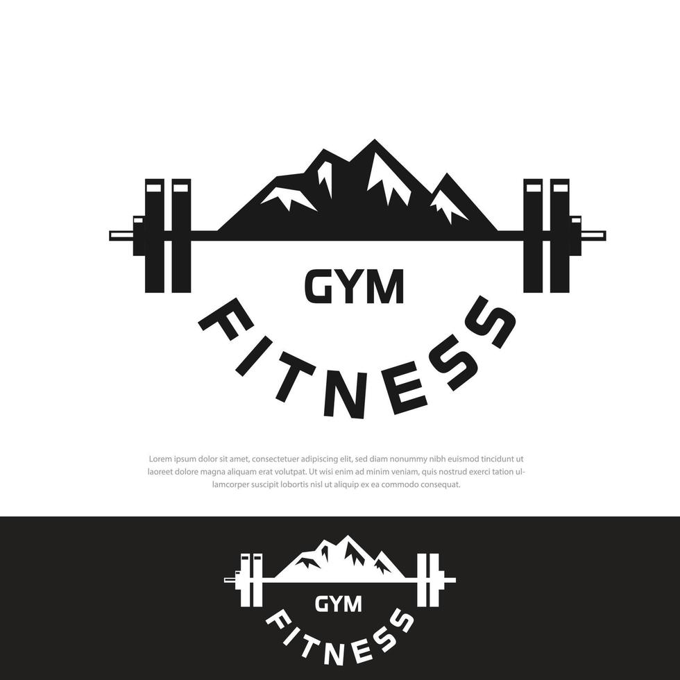 fitness gimnasio logo plantilla montañas vector