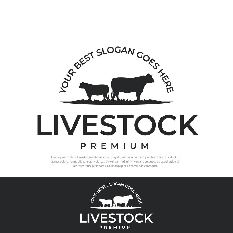 Farm animal logo, premium  design village farm vector